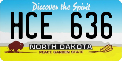 ND license plate HCE636