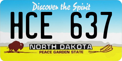 ND license plate HCE637