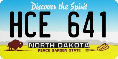 ND license plate HCE641