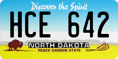 ND license plate HCE642