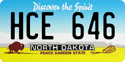 ND license plate HCE646