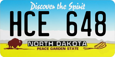 ND license plate HCE648