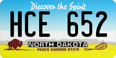 ND license plate HCE652