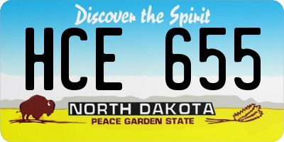 ND license plate HCE655