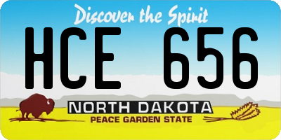 ND license plate HCE656