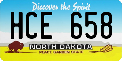 ND license plate HCE658