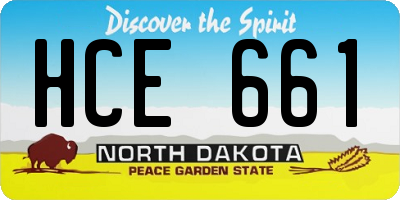 ND license plate HCE661