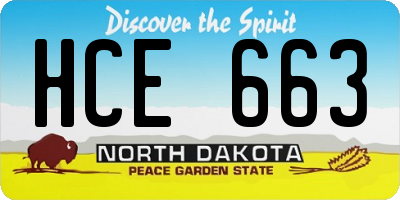 ND license plate HCE663