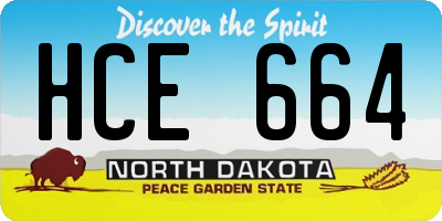 ND license plate HCE664