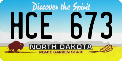 ND license plate HCE673