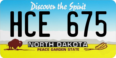 ND license plate HCE675