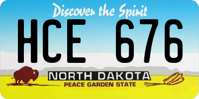 ND license plate HCE676