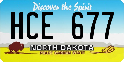 ND license plate HCE677