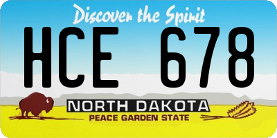 ND license plate HCE678