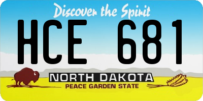 ND license plate HCE681