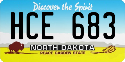 ND license plate HCE683