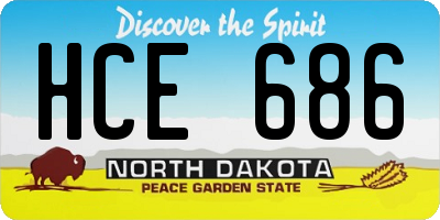 ND license plate HCE686