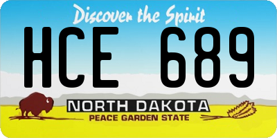 ND license plate HCE689