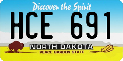 ND license plate HCE691