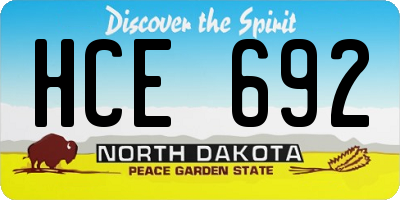 ND license plate HCE692