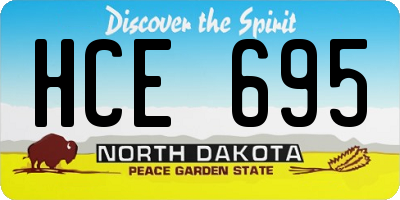 ND license plate HCE695