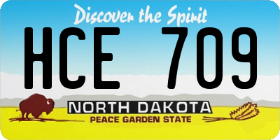 ND license plate HCE709