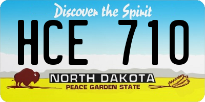 ND license plate HCE710