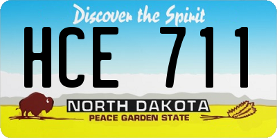 ND license plate HCE711