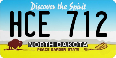 ND license plate HCE712