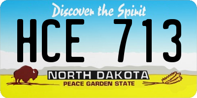 ND license plate HCE713