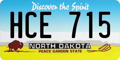ND license plate HCE715