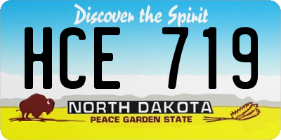 ND license plate HCE719