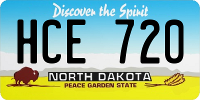 ND license plate HCE720