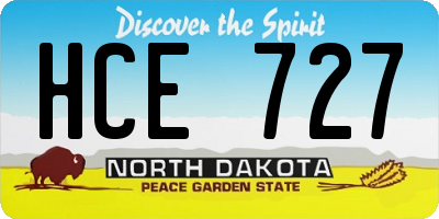 ND license plate HCE727