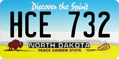 ND license plate HCE732