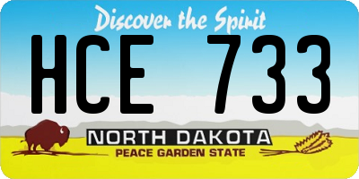 ND license plate HCE733