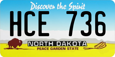 ND license plate HCE736