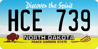 ND license plate HCE739