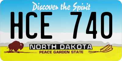 ND license plate HCE740