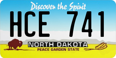 ND license plate HCE741