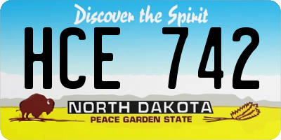 ND license plate HCE742