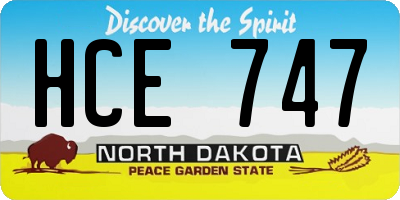 ND license plate HCE747