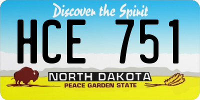 ND license plate HCE751