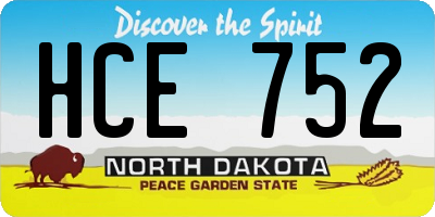 ND license plate HCE752