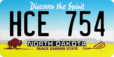 ND license plate HCE754