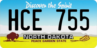 ND license plate HCE755