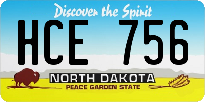 ND license plate HCE756