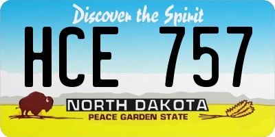 ND license plate HCE757