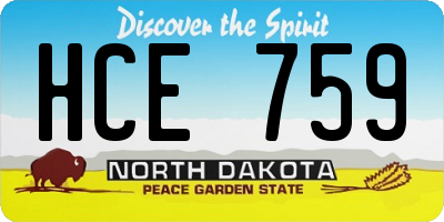 ND license plate HCE759