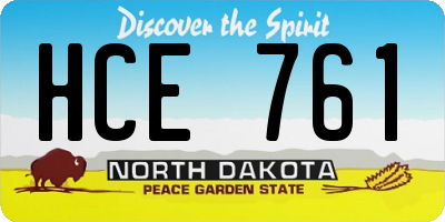 ND license plate HCE761